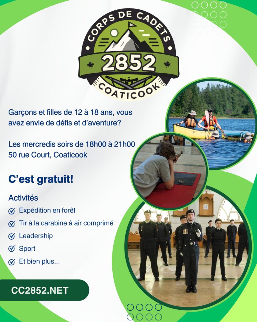 Une invitation d'un partenaire : Corps de cadets 2852 de Coaticook