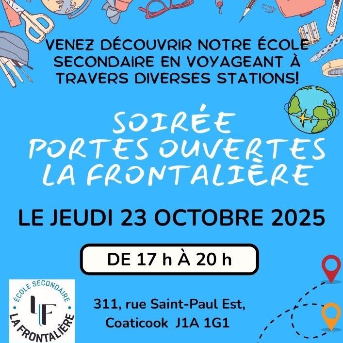 Portes ouvertes à La Frontalière le jeudi 23 octobre 2025 de 17 h à 20 h