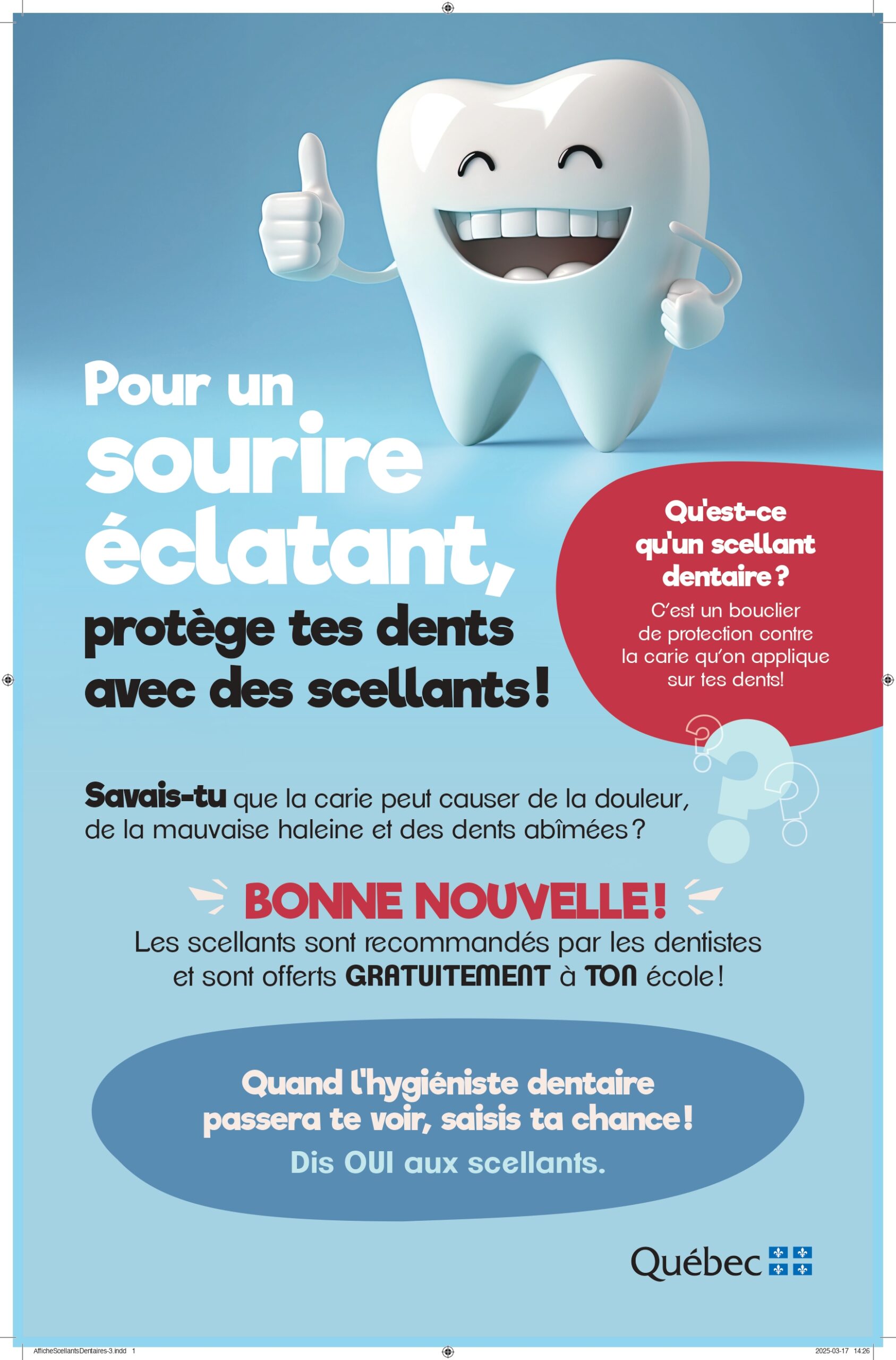 Santé dentaire scolaire – 2e secondaire