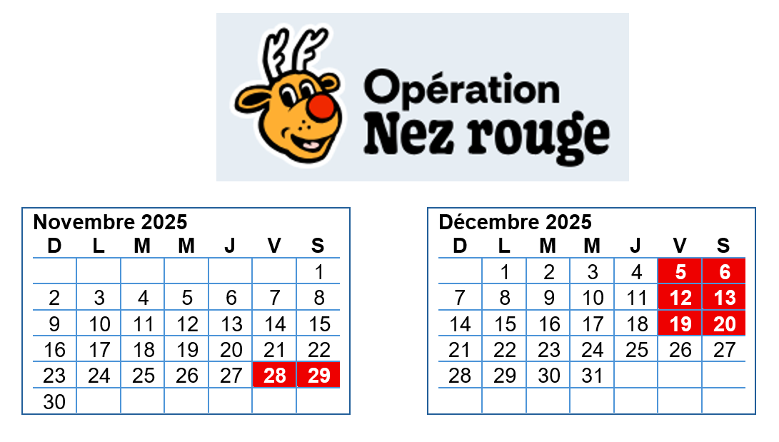 Inscrivez-vous dès maintenant comme bénévole Nez Rouge pour la région de Coaticook!